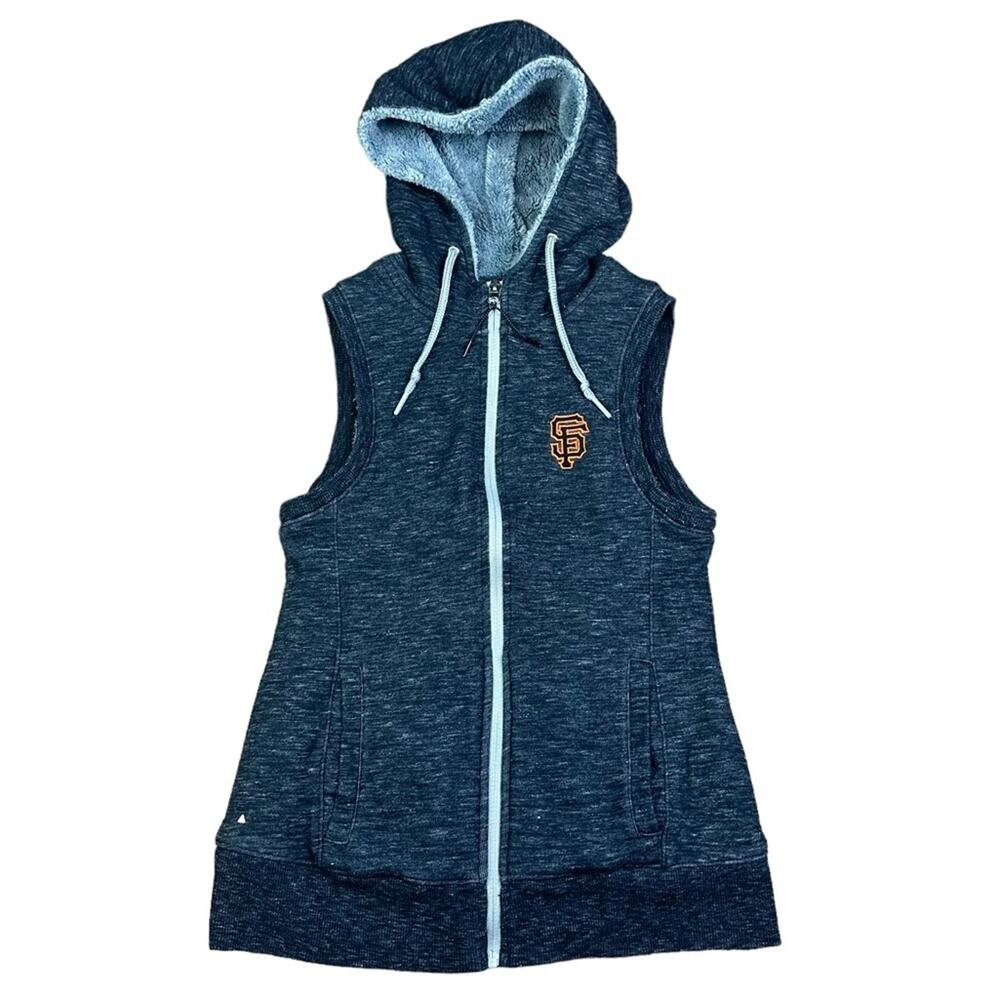 SF Giants Fleece Hooded Vest Antigua Size Small